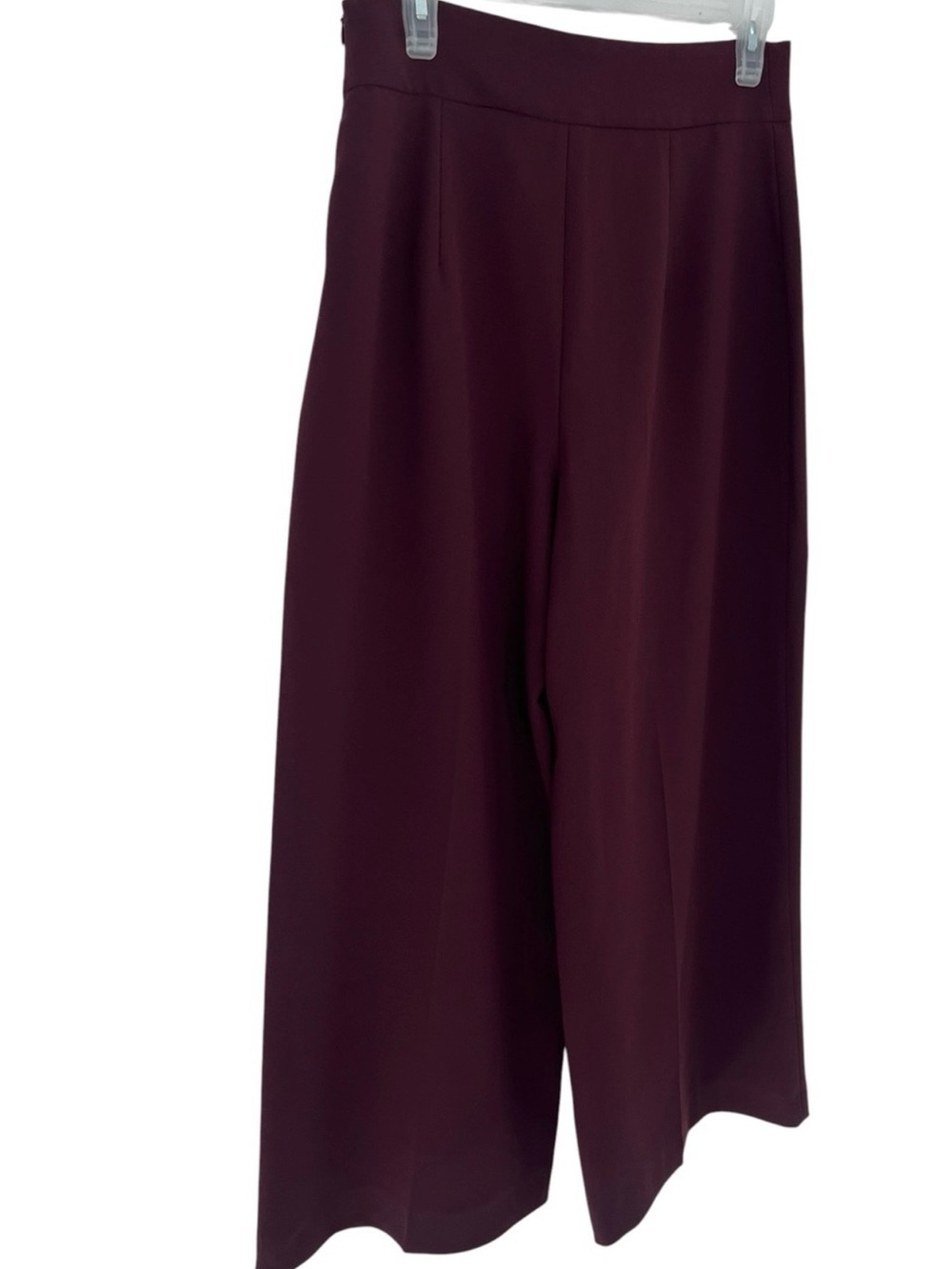 ZARA Burgundy Crop Wide Pant Size M